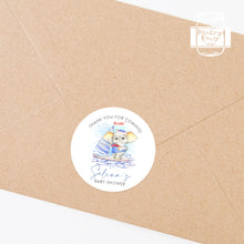 Load image into Gallery viewer, Elephant in Sailor Suit Baby Shower Thank You Stickers Favour Stickers, Elephant Baby Shower Stickers