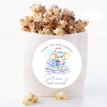 Load image into Gallery viewer, Elephant in Sailor Suit Baby Shower Thank You Stickers Favour Stickers, Elephant Baby Shower Stickers