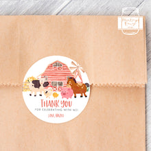 Load image into Gallery viewer, Watercolour Farm Aniamls Style Birthday Party Stickers, Kids Party Stickers