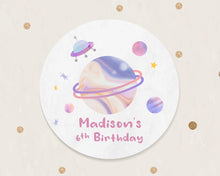 Load image into Gallery viewer, Outer Space Watercolour Style Birthday Party Stickers Favour Stickers