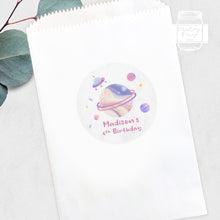 Load image into Gallery viewer, Outer Space Watercolour Style Birthday Party Stickers Favour Stickers