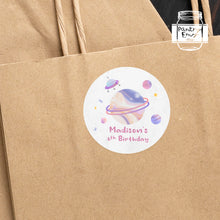 Load image into Gallery viewer, Outer Space Watercolour Style Birthday Party Stickers Favour Stickers