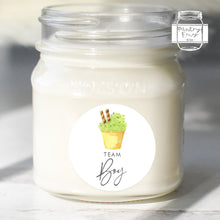 Load image into Gallery viewer, 24pcs 40mm Watercolour Ice Cream Style Baby Gender Reveal Team Girl Team Boy Favour Stickers