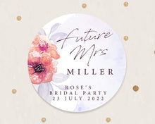 Load image into Gallery viewer, Watercolour Floral Style Wedding Hen's Party Stickers Bridal Shower Stickers
