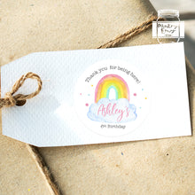 Load image into Gallery viewer, Watercolour Rainbow Themed Birthday Party Stickers