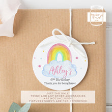 Load image into Gallery viewer, Birthday Party Favour Tags Watercolour Rainbow Style Round Party Favour Gift Tags