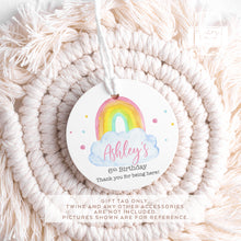 Load image into Gallery viewer, Birthday Party Favour Tags Watercolour Rainbow Style Round Party Favour Gift Tags