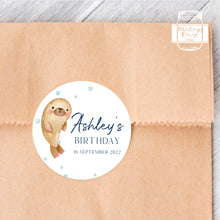 Load image into Gallery viewer, Watercolour Seal Aniamls Style Birthday Party Stickers, Kids Party Stickers, Goodies Bag Stickers