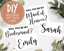 Load image into Gallery viewer, Will You be My Maid of Honour Bridesmaid Proposal Decals Stickers