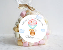 Load image into Gallery viewer, Safari Animals in Hot Air Balloon Baby Shower Thank You Stickers Favour Stickers