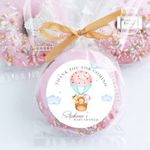 Load image into Gallery viewer, Safari Animals in Hot Air Balloon Baby Shower Thank You Stickers Favour Stickers