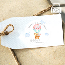 Load image into Gallery viewer, Safari Animals in Hot Air Balloon Baby Shower Thank You Stickers Favour Stickers