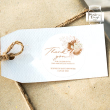 Load image into Gallery viewer, Boho Pampas Grass Style Baby Shower Thank You Stickers Favour Stickers