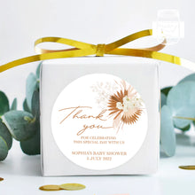 Load image into Gallery viewer, Boho Pampas Grass Style Baby Shower Thank You Stickers Favour Stickers