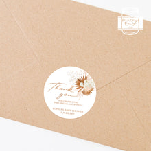 Load image into Gallery viewer, Boho Pampas Grass Style Baby Shower Thank You Stickers Favour Stickers