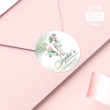 Load image into Gallery viewer, Greenery Style Christening Baptism Stickers Favour Stickers