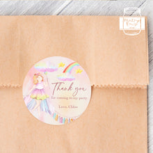 Load image into Gallery viewer, Watercolour Fairy Tale Style Birthday Party Stickers, Girls' Party Stickers
