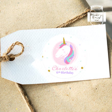 Load image into Gallery viewer, Colourful Unicorn Birthday Party Stickers