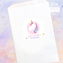 Load image into Gallery viewer, Colourful Unicorn Birthday Party Stickers