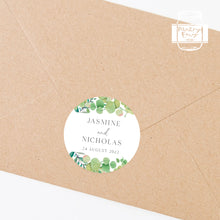 Load image into Gallery viewer, Eucalyptus Leaves Greenery Style Wedding Thank You Stickers
