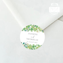 Load image into Gallery viewer, Eucalyptus Leaves Greenery Style Wedding Thank You Stickers
