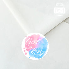 Load image into Gallery viewer, Gender Reveal Stickers Baby Boy or Baby Girl