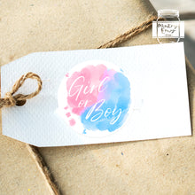 Load image into Gallery viewer, Gender Reveal Stickers Baby Boy or Baby Girl