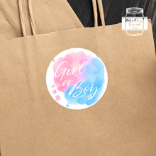 Load image into Gallery viewer, Gender Reveal Stickers Baby Boy or Baby Girl