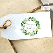 Load image into Gallery viewer, Greenery Leaves Wreath Style Wedding Favour Stickers