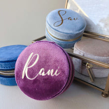Load image into Gallery viewer, Premium Velvet Personalised Jewellery Box Mini Jewellery Box Bridesmaid Gift with Name