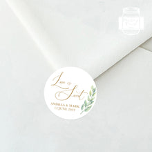 Load image into Gallery viewer, Love Is Sweet Stickers Watercolour Leaves Greenery Style Wedding Favour Stickers