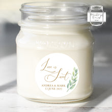 Load image into Gallery viewer, Love Is Sweet Stickers Watercolour Leaves Greenery Style Wedding Favour Stickers