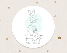 Load image into Gallery viewer, Personalised Minimalist Style Bunny Easter Gift Stickers