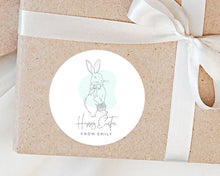 Load image into Gallery viewer, Personalised Minimalist Style Bunny Easter Gift Stickers