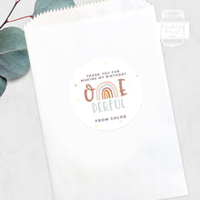 Load image into Gallery viewer, ONEderful Rainbow Themed Birthday Party Stickers