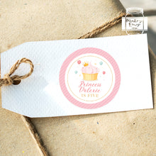 Load image into Gallery viewer, Princess Pink Cupcake Style Birthday Party Stickers Favour Stickers