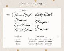 Load image into Gallery viewer, Personalised Pump Bottle Labels, Shampoo Labels, Body Wash Labels - Geraldo Style