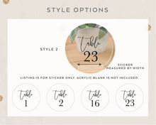 Load image into Gallery viewer, Event Table Number Stickers