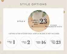 Load image into Gallery viewer, Event Table Number Stickers