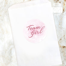 Load image into Gallery viewer, 24pcs 40mm Watercolour Floral Style Baby Gender Reveal Team Girl Team Boy Favour Stickers