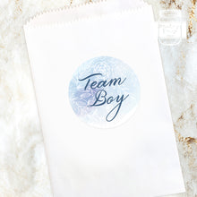 Load image into Gallery viewer, 24pcs 40mm Watercolour Floral Style Baby Gender Reveal Team Girl Team Boy Favour Stickers
