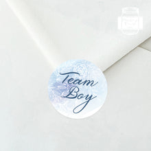 Load image into Gallery viewer, 24pcs 40mm Watercolour Floral Style Baby Gender Reveal Team Girl Team Boy Favour Stickers