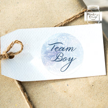 Load image into Gallery viewer, 24pcs 40mm Watercolour Floral Style Baby Gender Reveal Team Girl Team Boy Favour Stickers