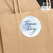 Load image into Gallery viewer, 24pcs 40mm Watercolour Floral Style Baby Gender Reveal Team Girl Team Boy Favour Stickers