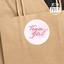 Load image into Gallery viewer, 24pcs 40mm Watercolour Floral Style Baby Gender Reveal Team Girl Team Boy Favour Stickers