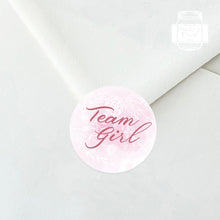 Load image into Gallery viewer, 24pcs 40mm Watercolour Floral Style Baby Gender Reveal Team Girl Team Boy Favour Stickers