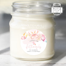 Load image into Gallery viewer, Watercolour Butterfly Style Birthday Party Stickers "Thank you for fluttering by" Stickers