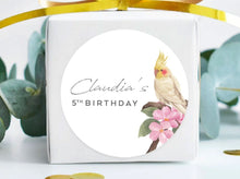 Load image into Gallery viewer, Cockatiel Watercolour Style Birthday Party Stickers Favour Stickers