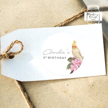 Load image into Gallery viewer, Cockatiel Watercolour Style Birthday Party Stickers Favour Stickers