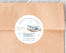 Load image into Gallery viewer, Watercolour Plane Style Birthday Stickers